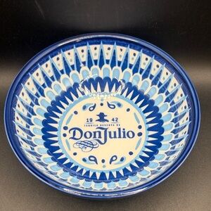Don Julio Tequila 1942 Salsa Guacamole Bowl Indigo Blue White Collectible Dish